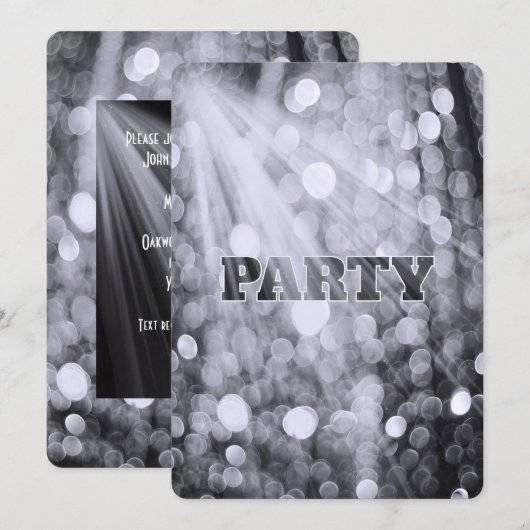 Zilveren Bokeh feestverlichting Kaart (Voorkant / Achterkant)