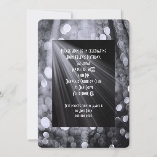 Zilveren Bokeh feestverlichting Kaart (Achterkant)