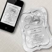 Zilveren Bokeh Lights Bruiloft Kaart