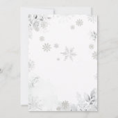 Zilveren Boog Sneeuw in Love Sneeuwvlok 1e Verjaar Kaart (Achterkant)