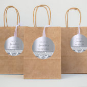 Zilveren boog verjaardag ronde sticker