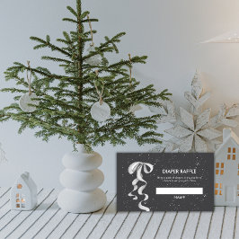 Zilveren Boog Winter Sneeuw Luiers Raffle Baby Sho Informatiekaartje