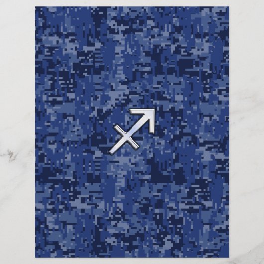 Zilveren Boogschutter Sterrenbeeld Marineblauwe Di (Voorkant)