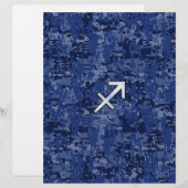 Zilveren Boogschutter Sterrenbeeld Marineblauwe Di (Voorkant / Achterkant)