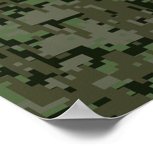 Zilveren Boogschutter-teken op bos digitale camouf Poster (Hoek)