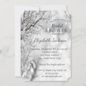 Zilveren Boomtakken, Wijn Glas Bruidsmeisjesfeest Kaart (Voorkant)