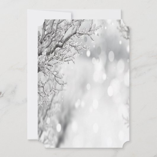 Zilveren Boomtakken, Wijn Glas Bruidsmeisjesfeest Kaart (Achterkant)