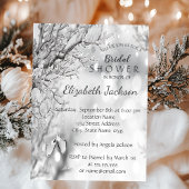 Zilveren Boomtakken, Wijn Glas Bruidsmeisjesfeest Kaart