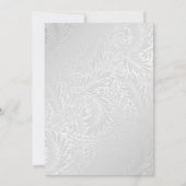 Zilveren bordeaux bloesem bruiloft uitnodigingen (Achterkant)