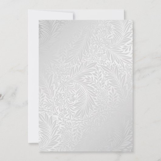 Zilveren bordeaux bloesem bruiloft uitnodigingen (Achterkant)