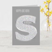 Zilveren Brief S Kaart (Gele Bloem)