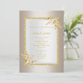 Zilveren bronzen goudblad ELEGANT CLASSY WEDDING Kaart (Staand voorkant)
