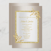 Zilveren bronzen goudblad ELEGANT CLASSY WEDDING Kaart (Voorkant / Achterkant)