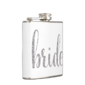 Zilveren bruidskolf, glitterlettertype heupfles (Rechts)