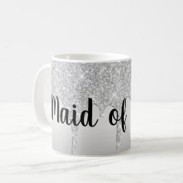 Zilveren Bruidsmeisje Met Glitters Koffiemok