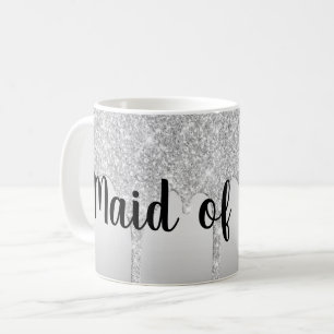 Zilveren Bruidsmeisje Met Glitters Koffiemok
