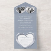 Zilveren bruiloft 25 jaar feest evenement al all in one uitnodiging (Binnen)