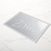 Zilveren Bruiloft 25 Jaar Jubileum Folie Uitnodigi Uitnodiging (Gedraaid)