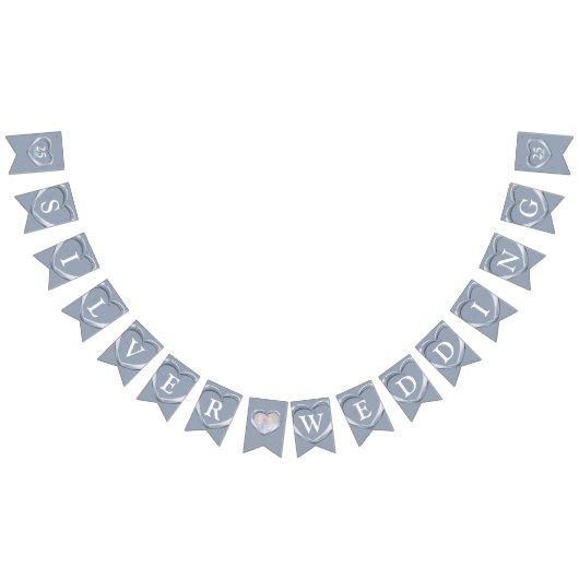 Zilveren bruiloft 25e verjaardag aangepaste foto vlaggetjes (Alle)