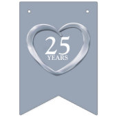 Zilveren bruiloft 25e verjaardag aangepaste foto vlaggetjes (Eerste vlag)