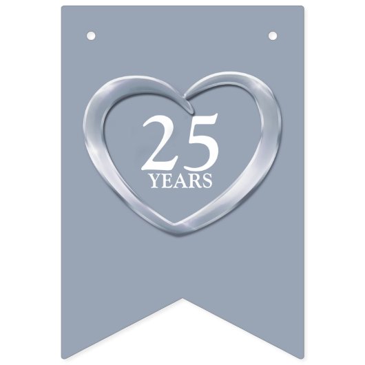 Zilveren bruiloft 25e verjaardag aangepaste foto vlaggetjes (Eerste vlag)