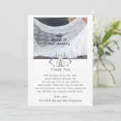 Zilveren bruiloft Bedankt Card Bells en Ribbon (Staand voorkant)