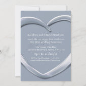 Zilveren bruiloft hart foto 25 jaar feest uitnodig kaart (Achterkant)