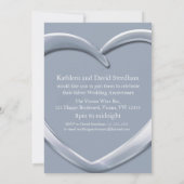 Zilveren bruiloft hart foto uitnodiging 25-jarig j (Achterkant)