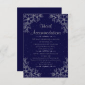 Zilveren  bruiloft hotel accommodatie informatiekaartje (Voorkant / Achterkant)