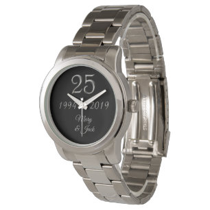 Zilveren Bruiloft Jubileum 25e Jubileum 2019 Horloge