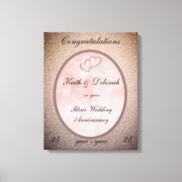  zilveren bruiloft Jubileum Canvas Afdruk