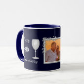 Zilveren bruiloft Jubileum fotosjabloon Mok (Voorkant links)