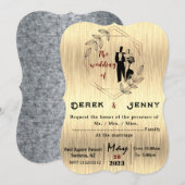 Zilveren Bruiloft Kaart (Voorkant / Achterkant)