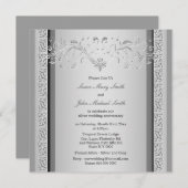 Zilveren bruiloft Keltische bloemen Kaart (Voorkant / Achterkant)