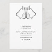 Zilveren bruiloft menu bellen en lint (Achterkant)