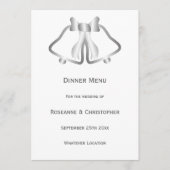 Zilveren bruiloft menu bellen en lint (Voorkant)