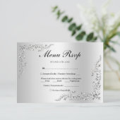 Zilveren Bruiloft Menu RSVP (Staand voorkant)