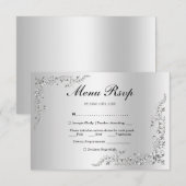 Zilveren Bruiloft Menu RSVP (Voorkant / Achterkant)