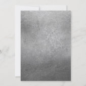 Zilveren Bruiloft Metallic Uitnodiging (Achterkant)