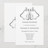 Zilveren bruiloft receptie uitnodiging klokken lin (Voorkant / Achterkant)