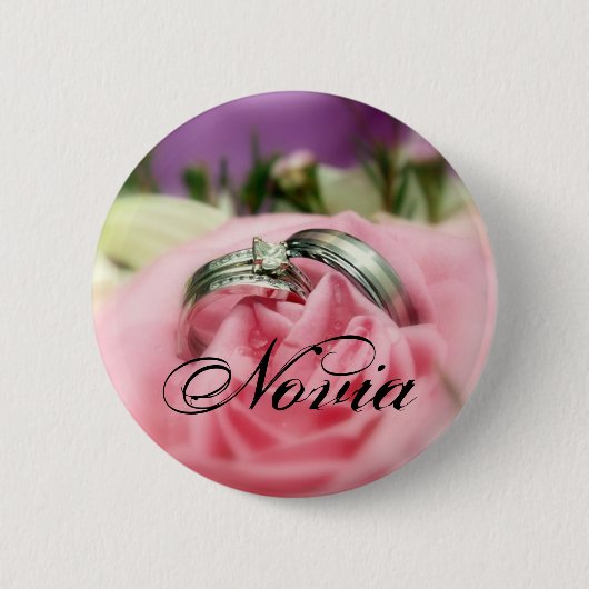zilveren bruiloft ronde button 5,7 cm (Voorkant)