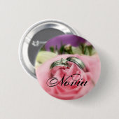 zilveren bruiloft ronde button 5,7 cm (Voorkant /achterkant)
