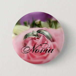zilveren bruiloft ronde button 5,7 cm