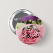 zilveren bruiloft ronde button 5,7 cm (Voorkant /achterkant)