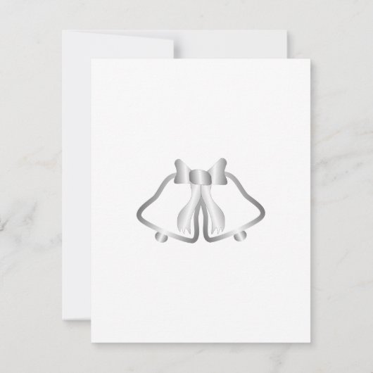 Zilveren bruiloft RSVP Kaart bellen en lint (Achterkant)