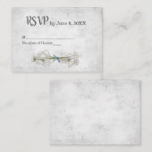 Zilveren bruiloft RSVP met Daisy Boeket Informatiekaartje (Voorkant / Achterkant)