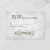 Zilveren bruiloft RSVP met Daisy Boeket Informatiekaartje (Voorkant)