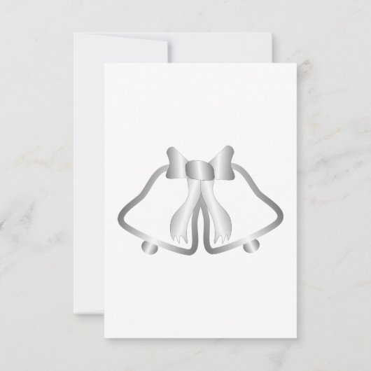 Zilveren bruiloft uitnodiging bellen en lint (Achterkant)