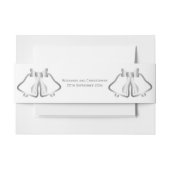 Zilveren bruiloft uitnodiging buik band klokken li uitnodigingen wikkel (Voorkant Voorbeeld)