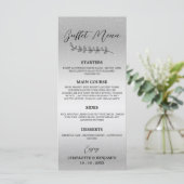 Zilveren Bruiloftsbuffetmenu Menu (Staand voorkant)